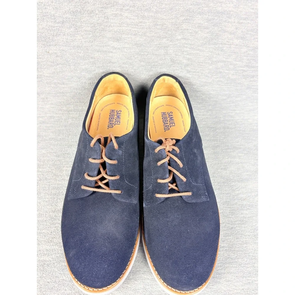 Samuel Hubbard Hubbard Free Derby Shoes Mens 8.5 W Navy Suede Oxford Comfort